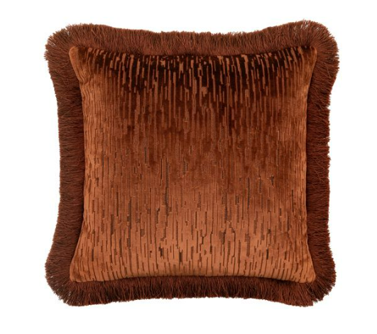 Cut Velvet Fringe Cushion