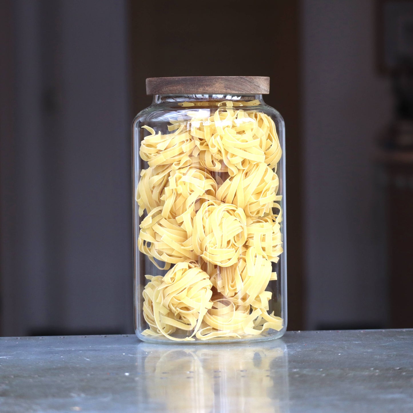 Glass Kitchen Pantry & Storage Jars with Acacia Lids
