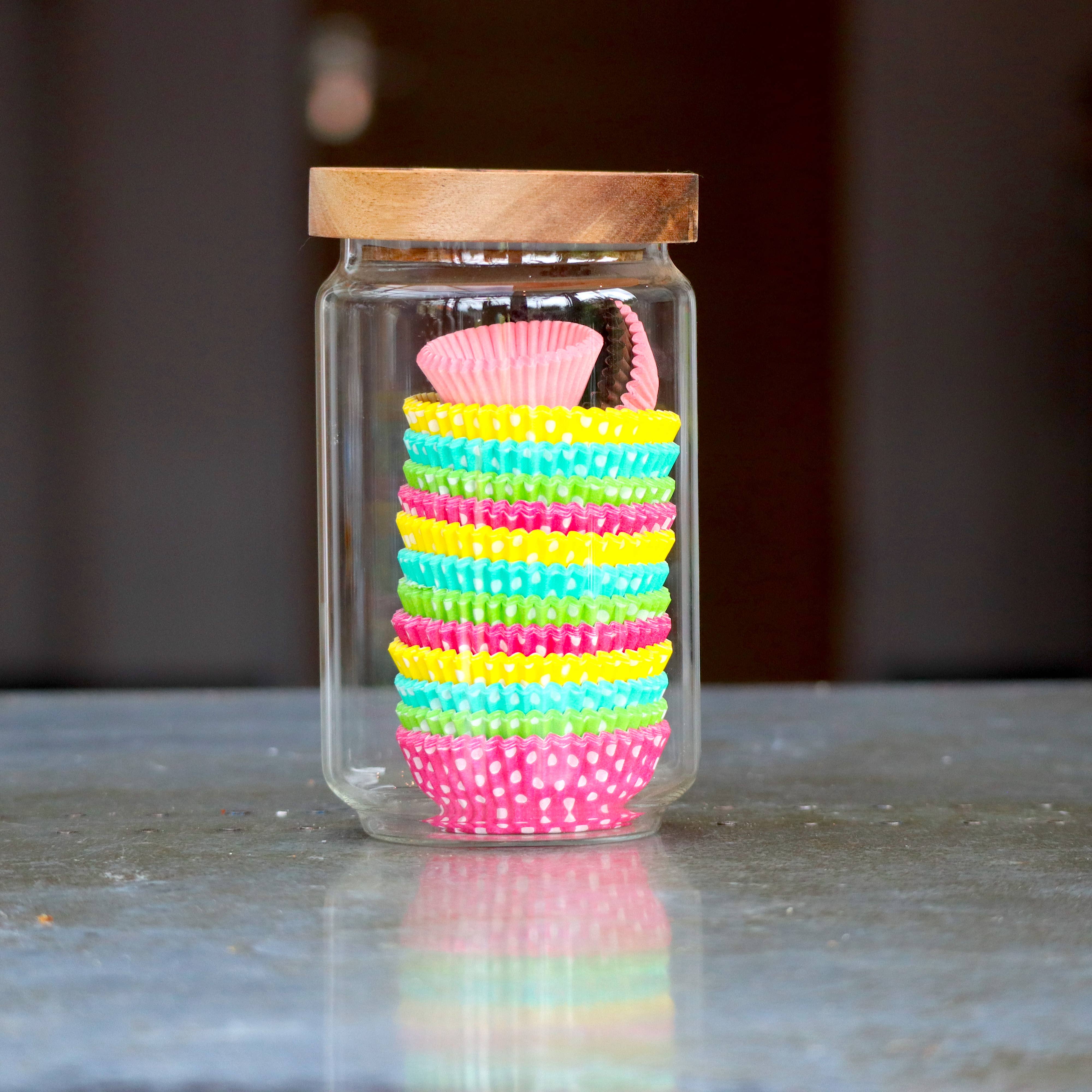Glass Kitchen Pantry & Storage Jars with Acacia Lids