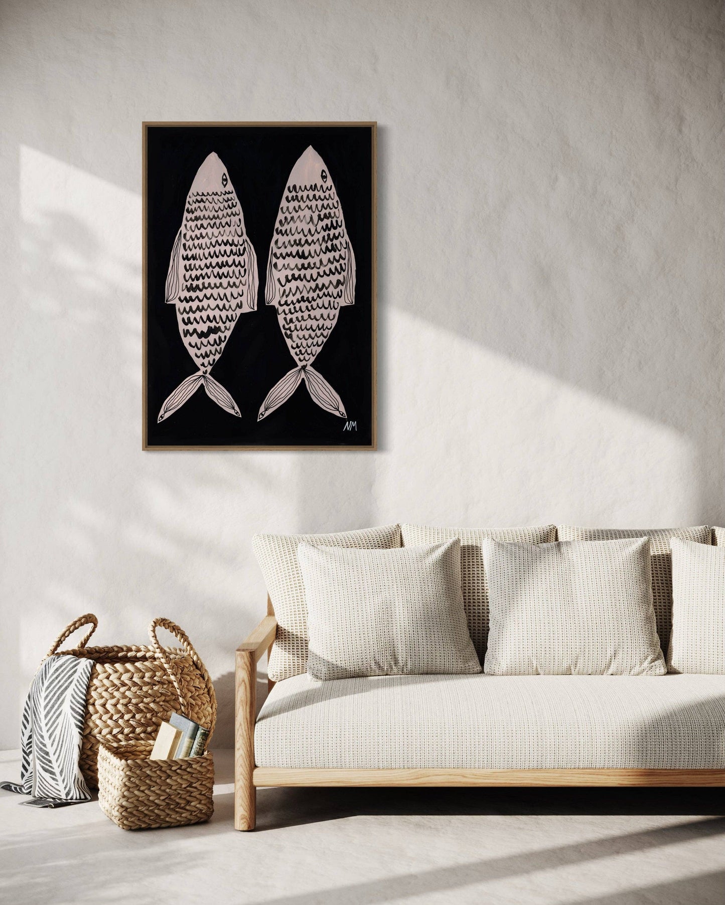 Two Fish Contemporary Art Print A3