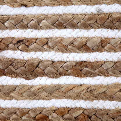 CHAKKAR PALE Hall Rug Stripe Rectangular Jute Beige White