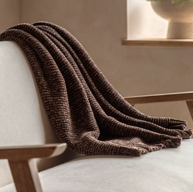 Deco Luxe Chunky Chenille Throw Chocolate