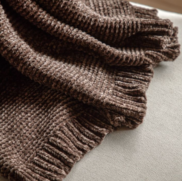Deco Luxe Chunky Chenille Throw Chocolate