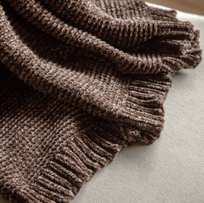 Deco Luxe Chunky Chenille Throw Chocolate