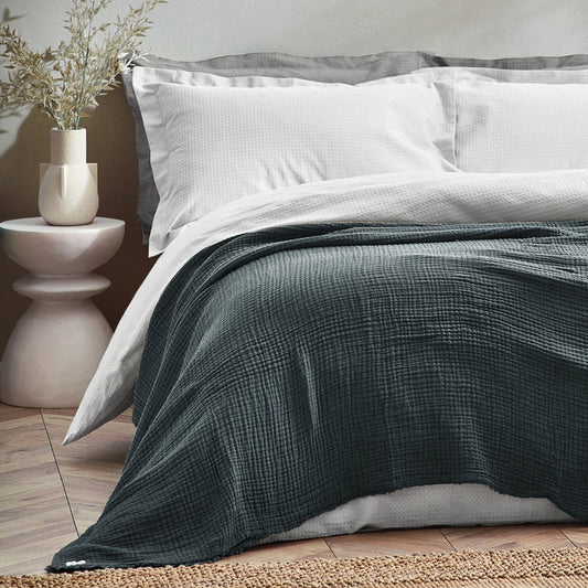 Yard Lark Muslin Cotton Oversized Throw Dusk
