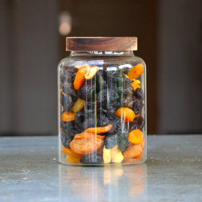 Glass Kitchen Pantry & Storage Jars with Acacia Lids