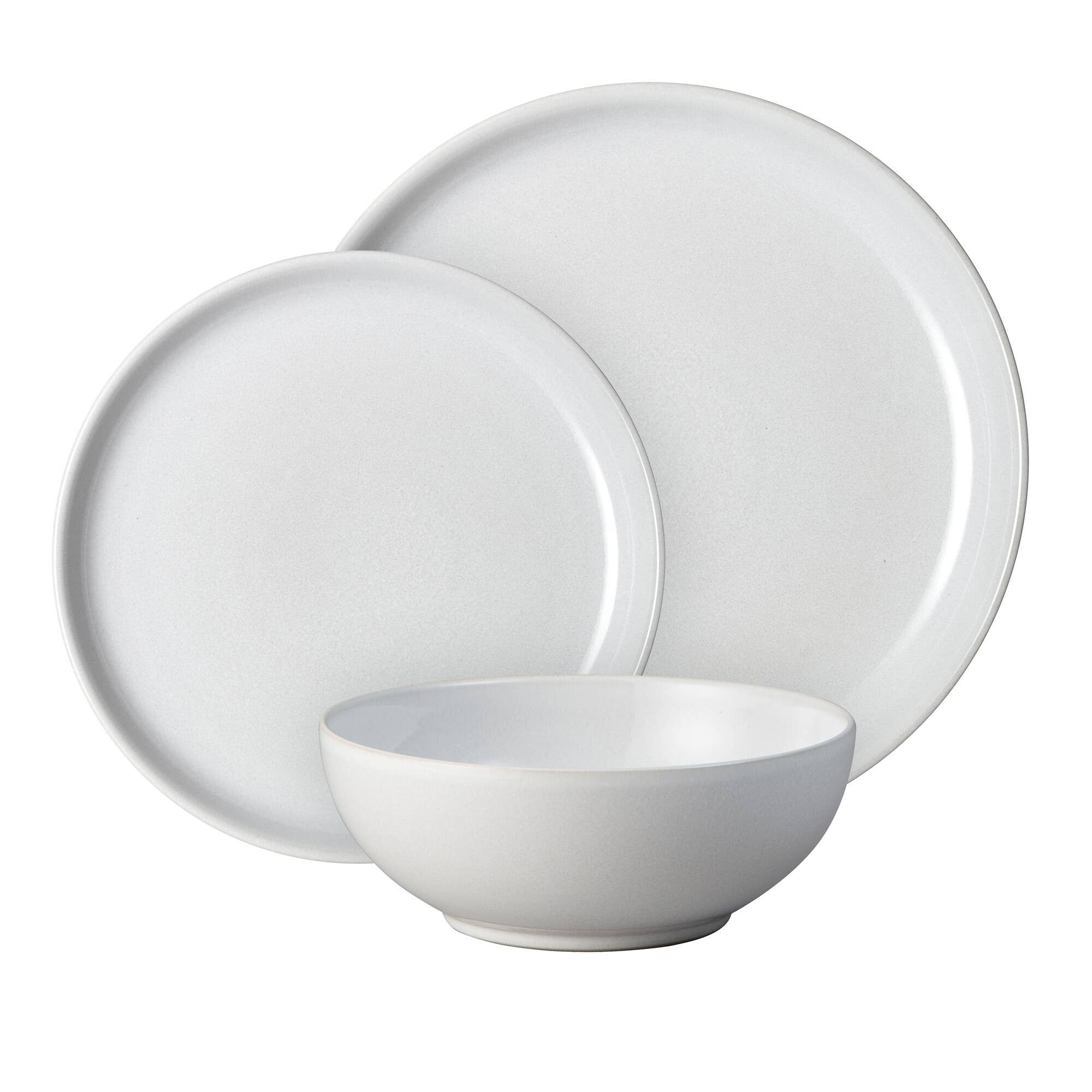 Denby Stoneware Elements Stone White 12 Piece Tableware Set