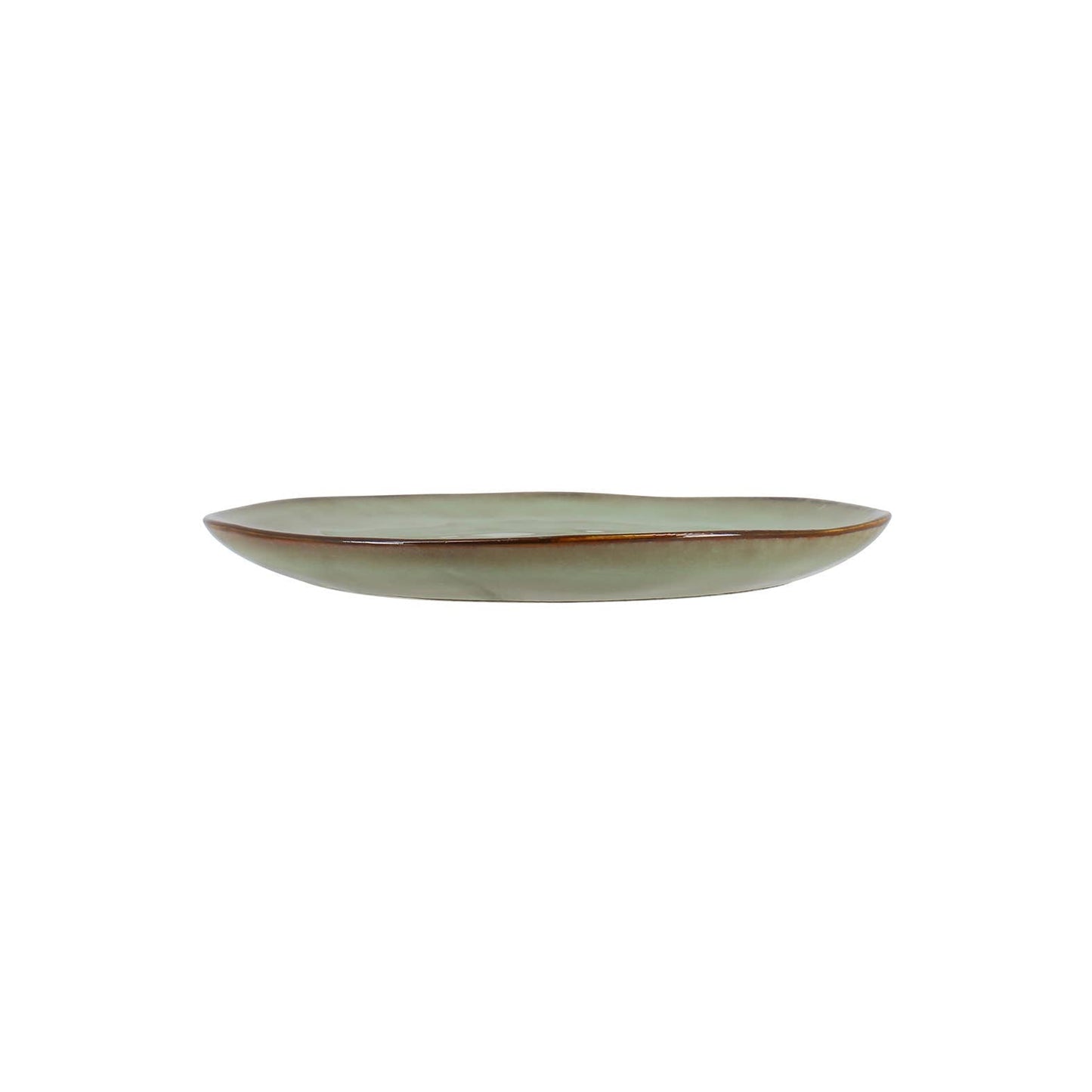 20.5cm green stoneware dessert plate BARBADE