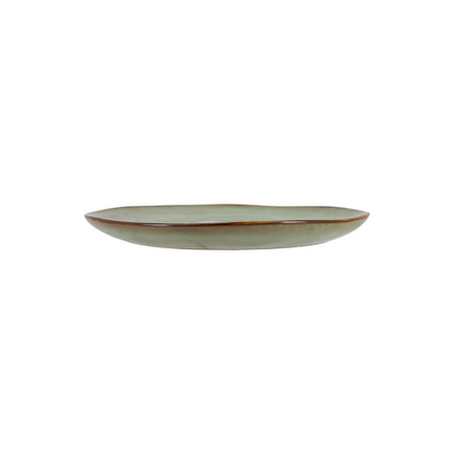 20.5cm green stoneware dessert plate BARBADE