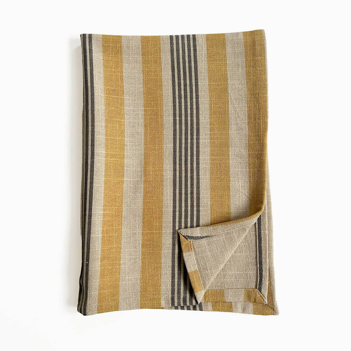 Jaipur Stripe Tea Towel, India Yellow