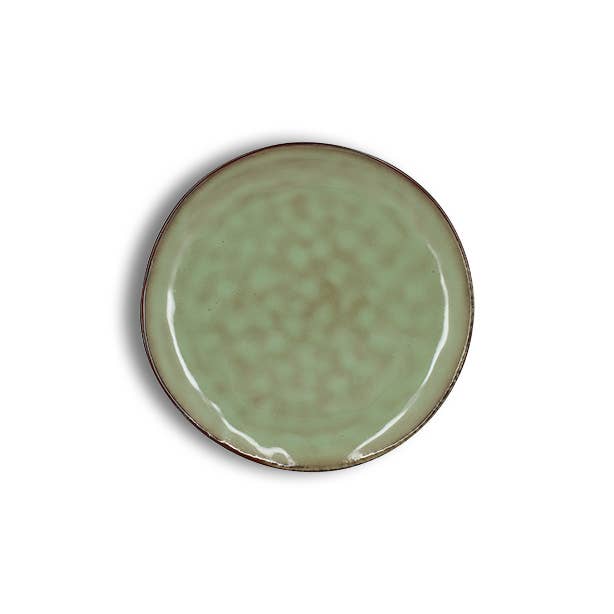 20.5cm green stoneware dessert plate BARBADE