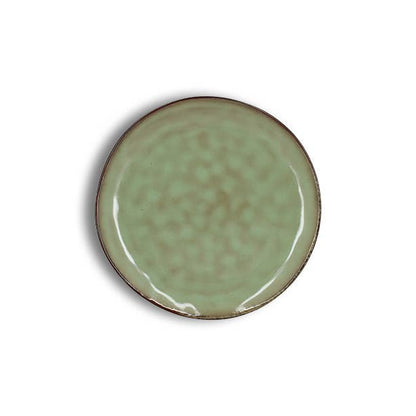 20.5cm green stoneware dessert plate BARBADE