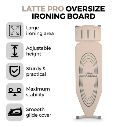 Tower Oversize Ironing Board - Ceraglide Pro Latte