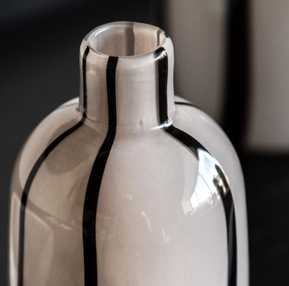 Linea Stripe Glass Vase Monochrome Set of 2