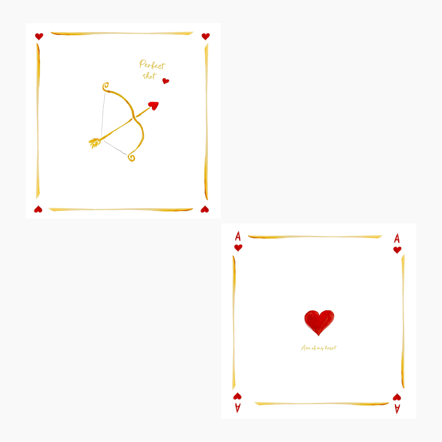 Ace of my heart / Perfect Shot - Linen Napkin Set of 2