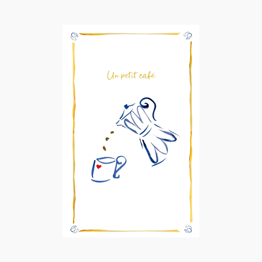 Un Petit Café Linen Tea Towel