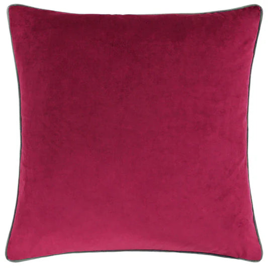 Meridian Velvet Cushion Cranberry/Mocha