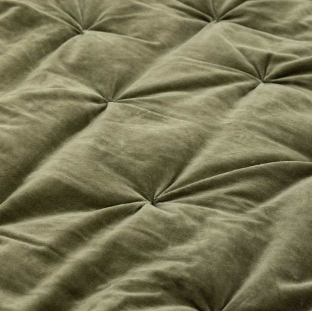 Opulent Velvet Bedspread Green