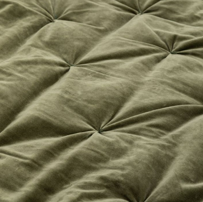 Opulent Velvet Bedspread Green