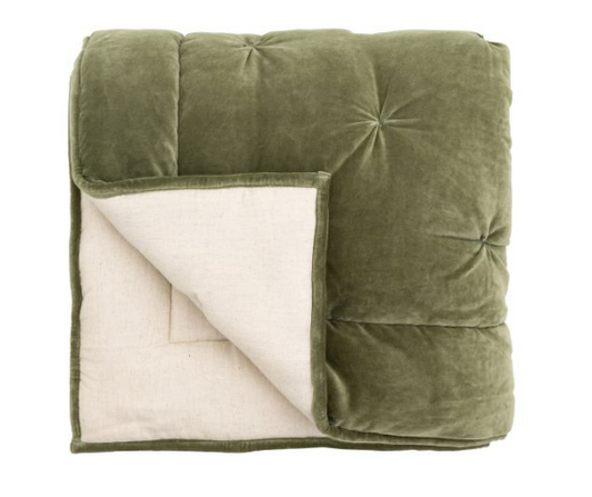 Opulent Velvet Bedspread Green
