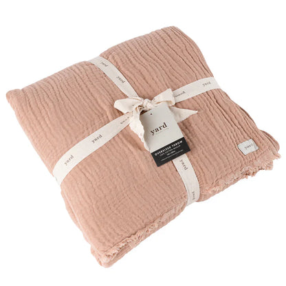 Yard Lark Muslin Cotton Oversized Throw Pink Clay