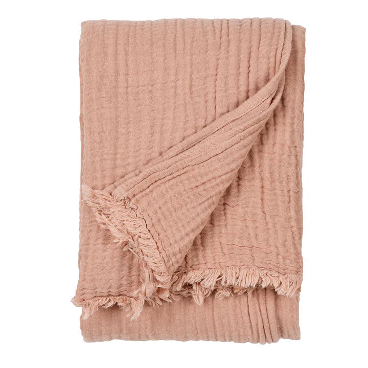 Yard Lark Muslin Cotton Oversized Throw Pink Clay