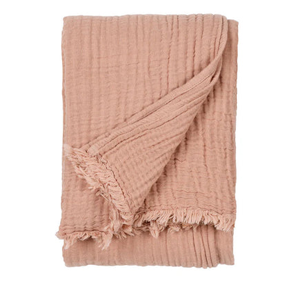 Yard Lark Muslin Cotton Oversized Throw Pink Clay