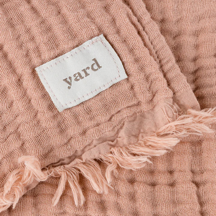 Yard Lark Muslin Cotton Oversized Throw Pink Clay