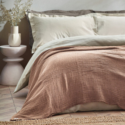 Yard Lark Muslin Cotton Oversized Throw Pink Clay