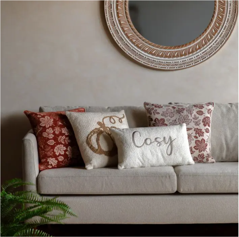 Embroided Pumpkin Cushion