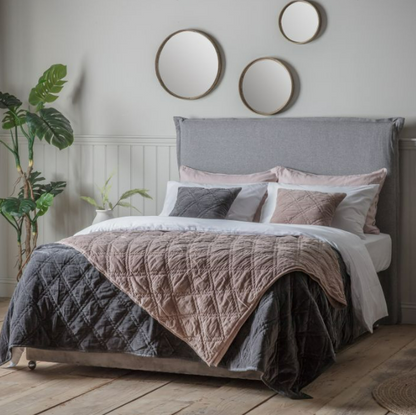 Quilted Diamond Bedspread Charcoal