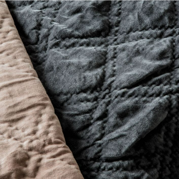 Quilted Diamond Bedspread Charcoal