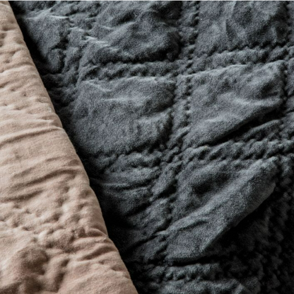 Quilted Diamond Bedspread Charcoal