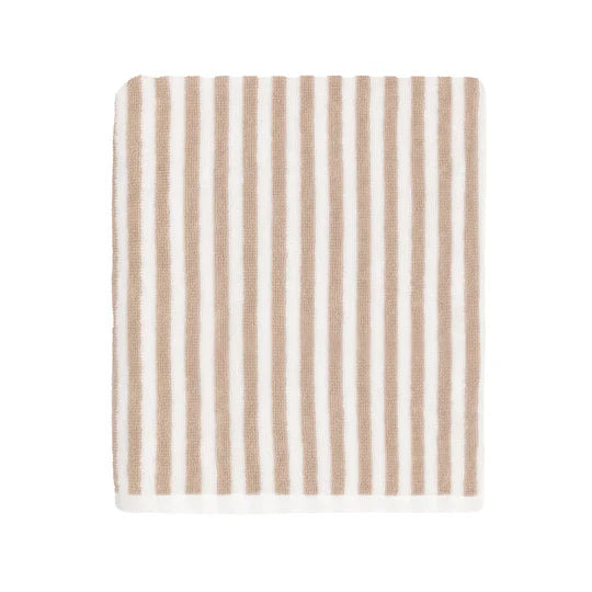 Hebden Striped Cotton Hand Towel Natural