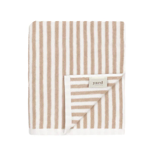 Hebden Striped Cotton Hand Towel Natural
