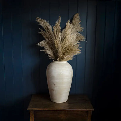 Large Terracotta Decorative Vase - Off White